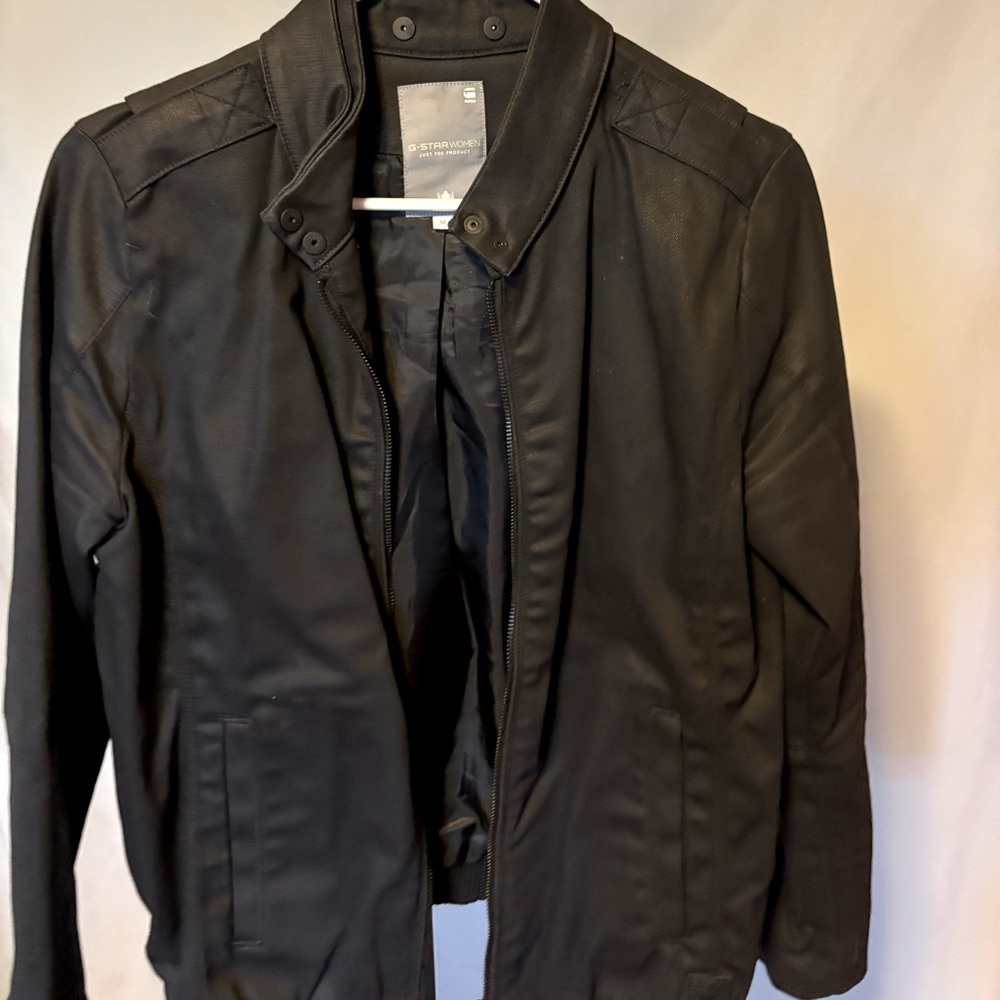 G-Star Raw black denim bomber jacket. Excellent condition. Size medium